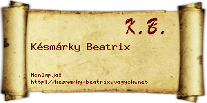 Késmárky Beatrix névjegykártya
