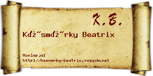 Késmárky Beatrix névjegykártya